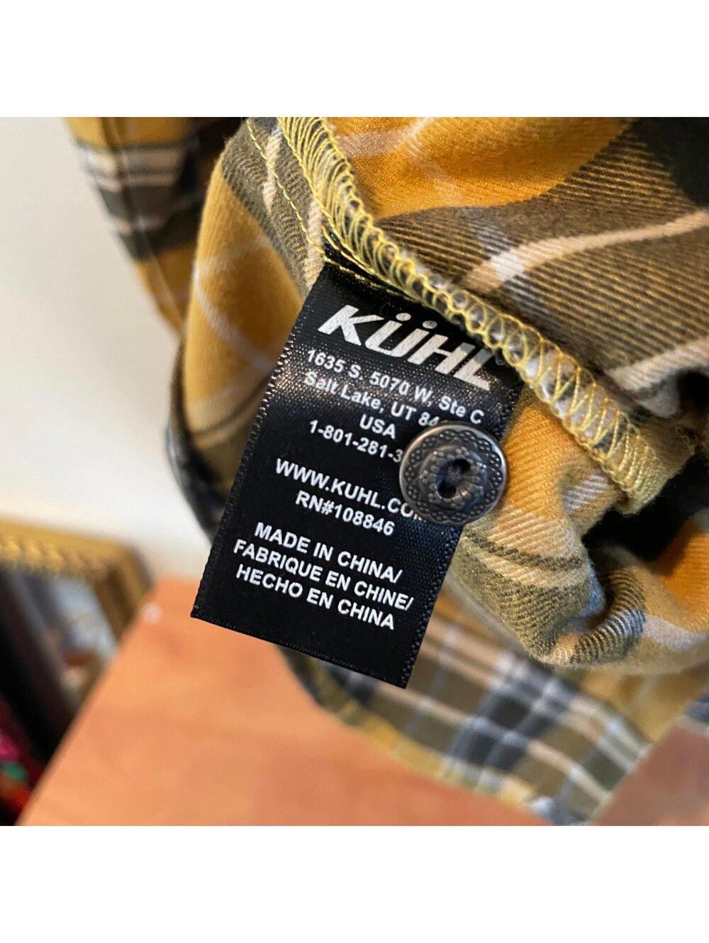 keen Stylish Plaid Long Sleeve Shirt - Yellow and Black - Picture 7 of 8